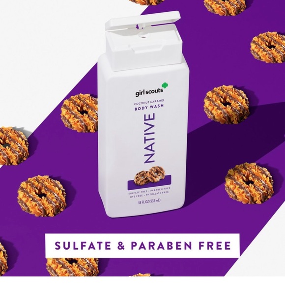 Native - Limited Edition Girl Scouts Cookies, Coconut Caramel Body Wash 18 Fl Oz - Picture 3 of 4